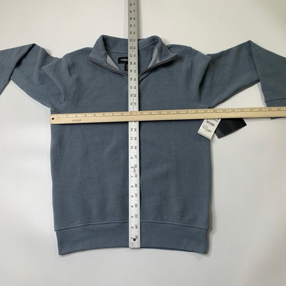 Nordstrom Sweater Boys L Large 10/12 Blue Mirage 1/4 Zip Stretch Cotton Pullover - Picture 5 of 11